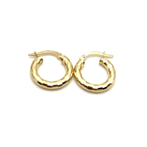 18K GOLD MIRROR HOOP EARRINGS - HANDMADE IN ITALY