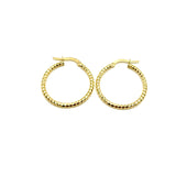 18K GOLD HAMMERED HOOP EARRINGS - HANDMADE IN ITALY