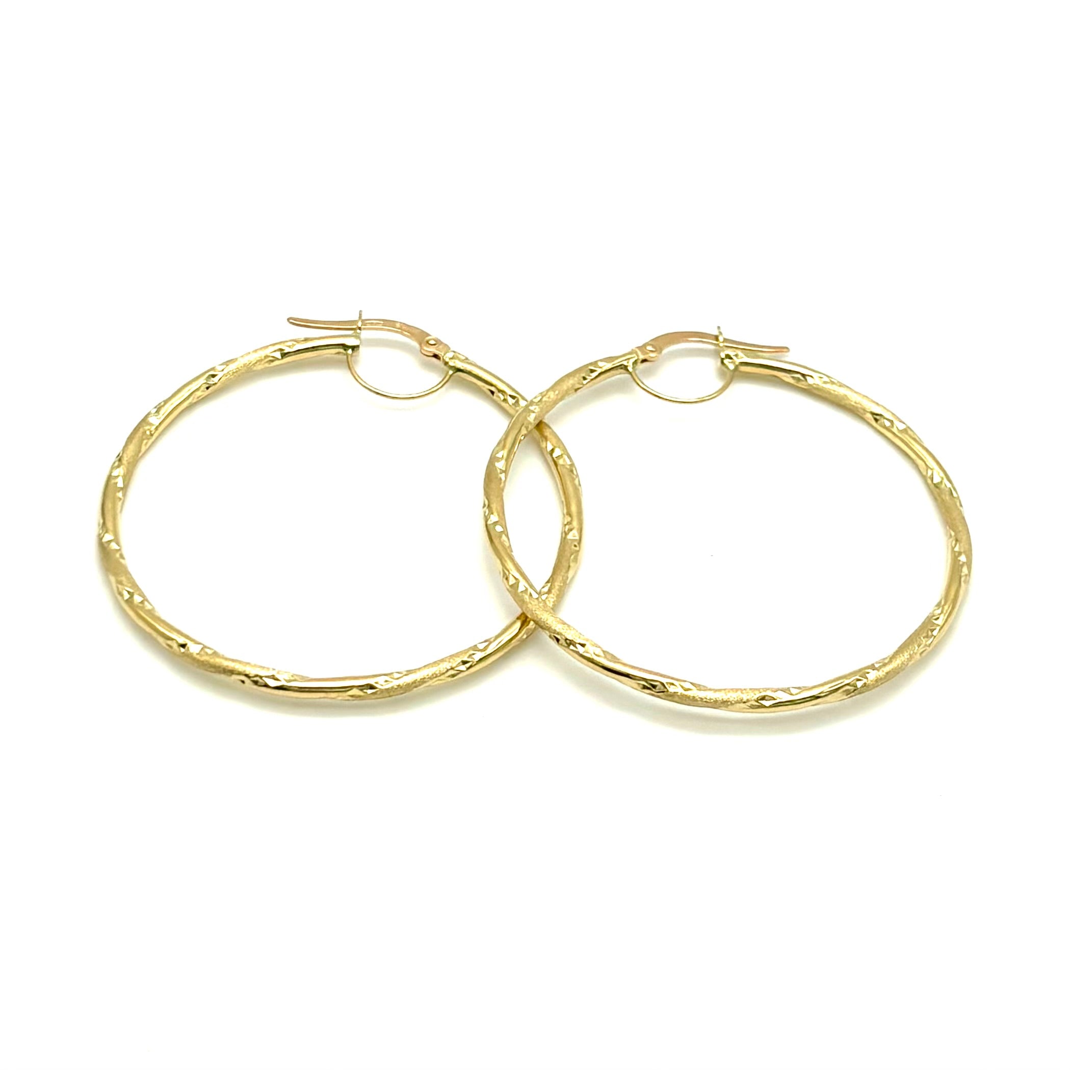 18K GOLD HOOP EARRINGS - HANDMADE IN ITALY