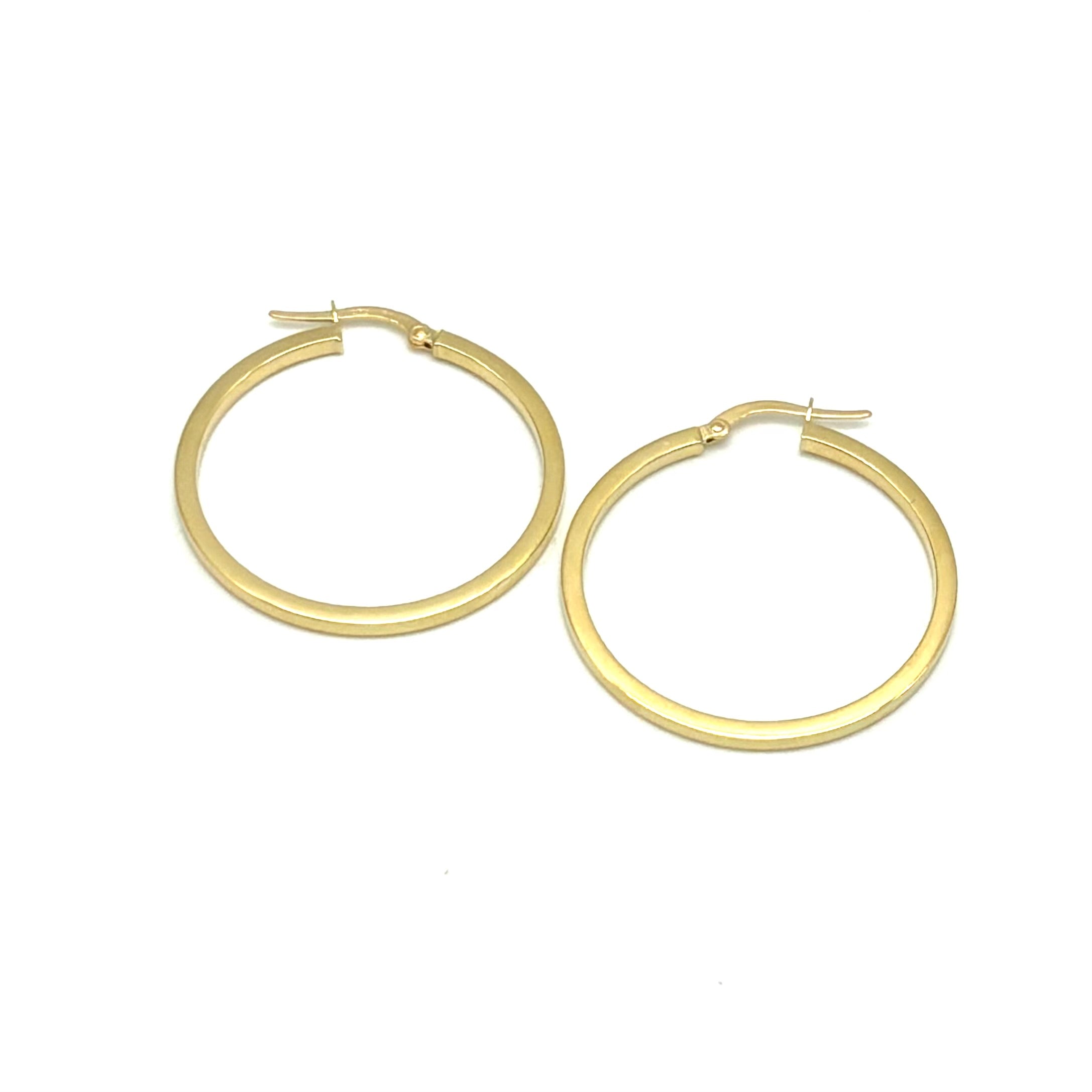18K GOLD HOOP EARRINGS - HANDMADE IN ITALY