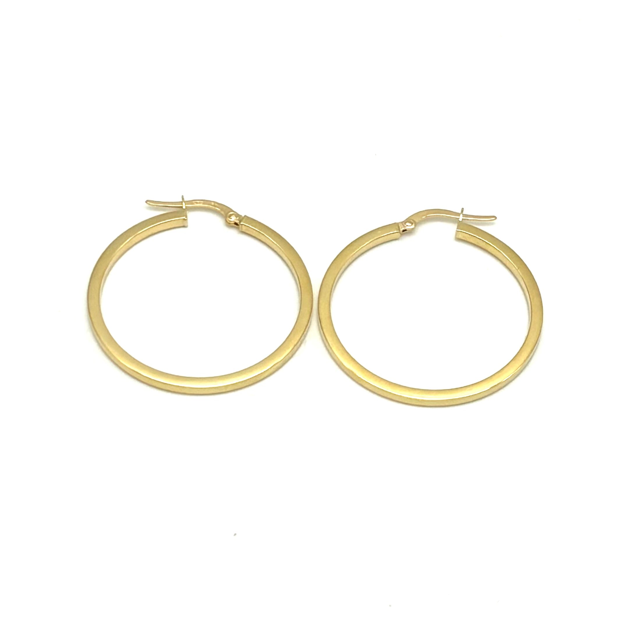18K GOLD HOOP EARRINGS - HANDMADE IN ITALY