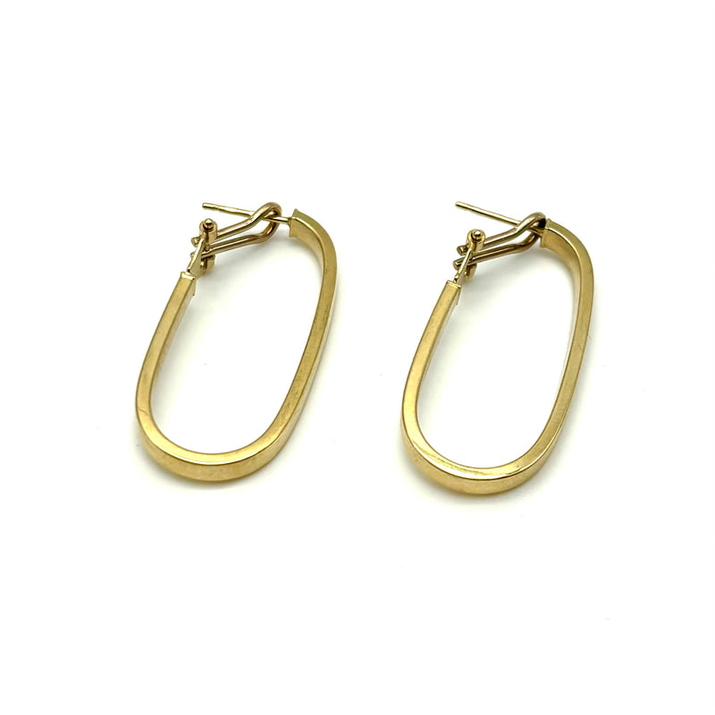 18K GOLD NY HOOP EARRINGS - HANDMADE IN ITALY