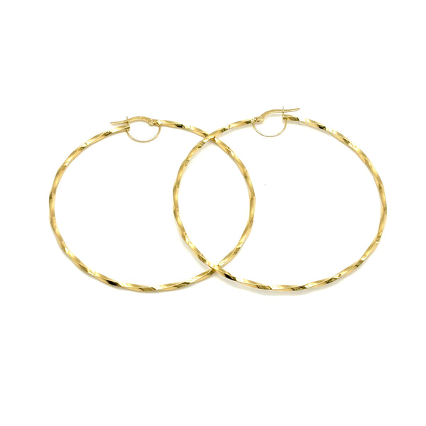 18K GOLD NUORO HOOP EARRINGS - HANDMADE IN ITALY