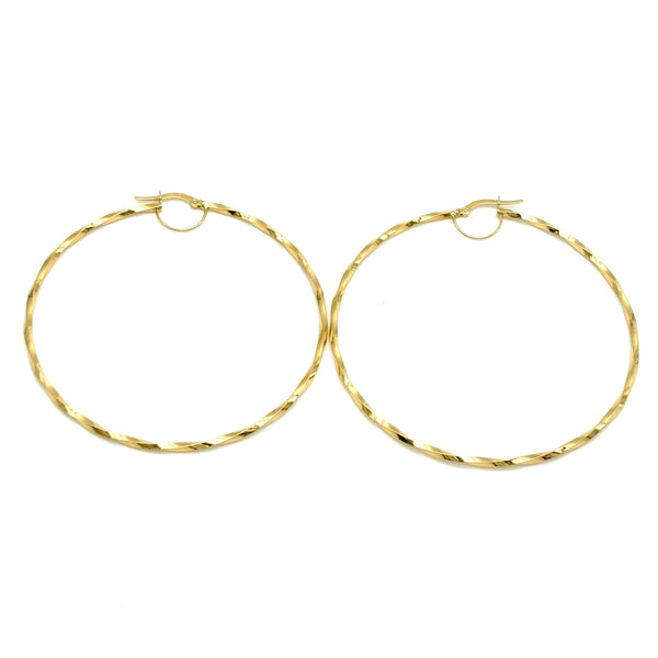 18K GOLD NUORO HOOP EARRINGS - HANDMADE IN ITALY