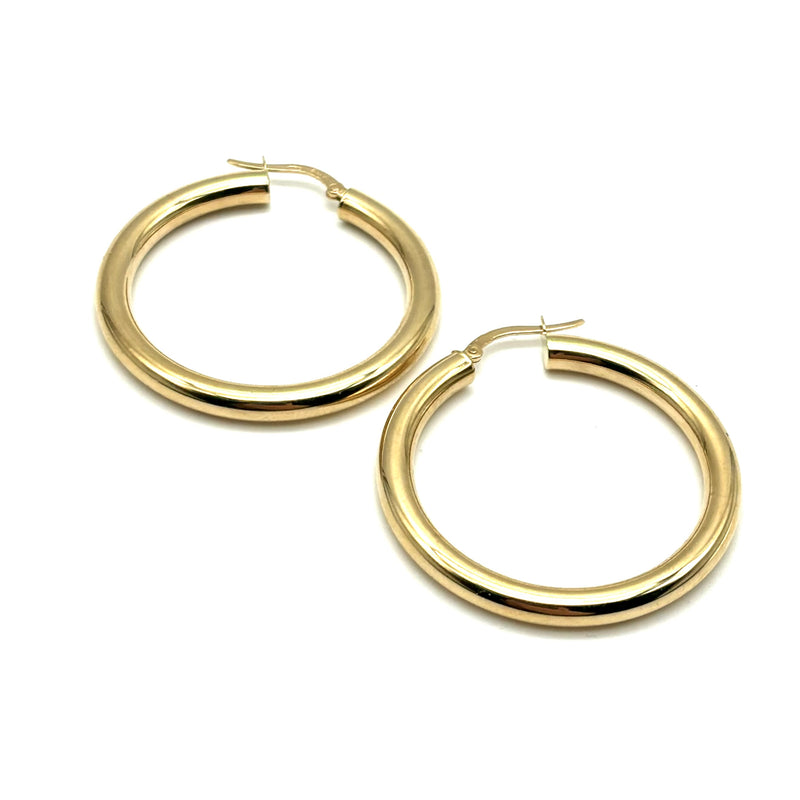 18K GOLD HOOP EARRINGS - HANDMADE IN ITALY