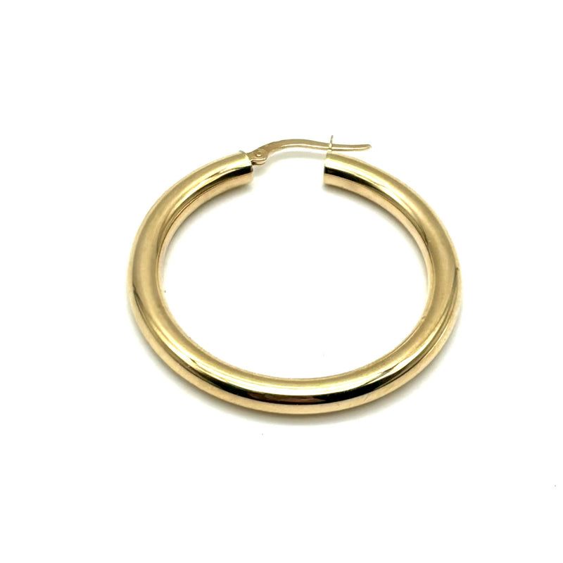 18K GOLD HOOP EARRINGS - HANDMADE IN ITALY