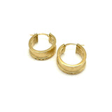 18K GOLD NEW NOVEL HOOP EARRINGS - HANDMADE IN ITALY