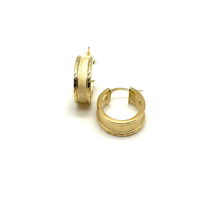 18K GOLD NEW NOVEL HOOP EARRINGS - HANDMADE IN ITALY