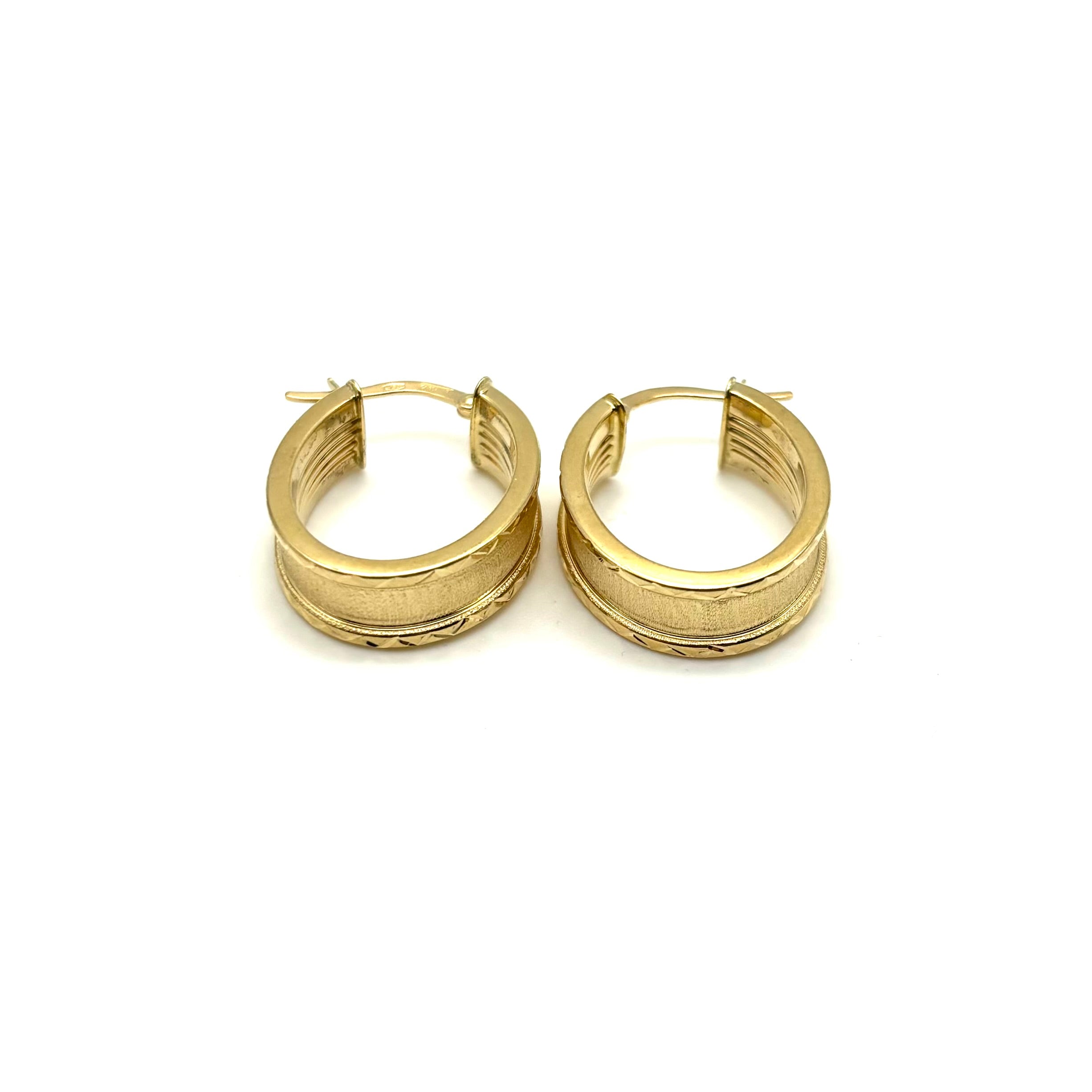 18K GOLD NEW NOVEL HOOP EARRINGS - HANDMADE IN ITALY