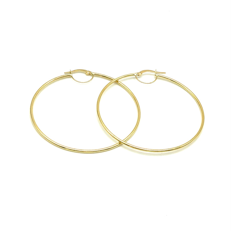 18K GOLD FIUME HOOP EARRINGS - HANDMADE IN ITALY