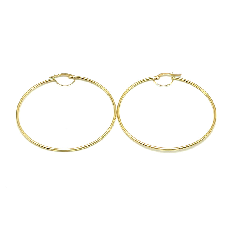 18K GOLD FIUME HOOP EARRINGS - HANDMADE IN ITALY