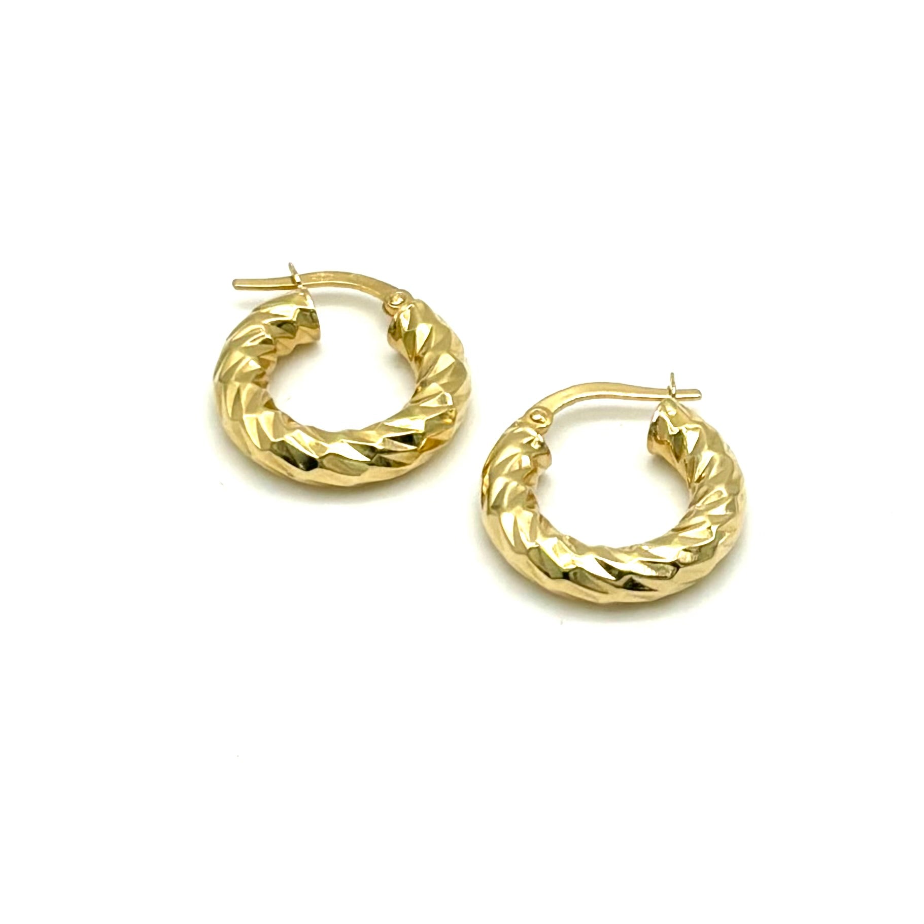18K GOLD ALEXUS CHUBBY HOOP EARRINGS - HANDMADE IN ITALY