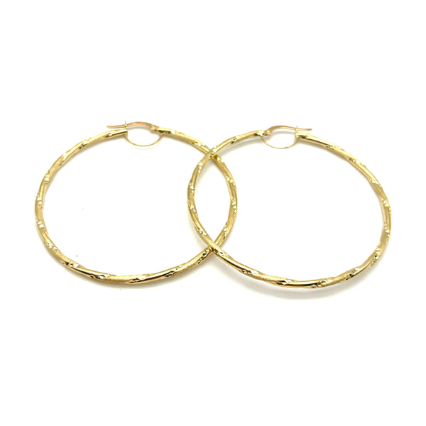 18K GOLD CLEA LARGE HOOP EARRINGS - HANDMADE IN ITALY