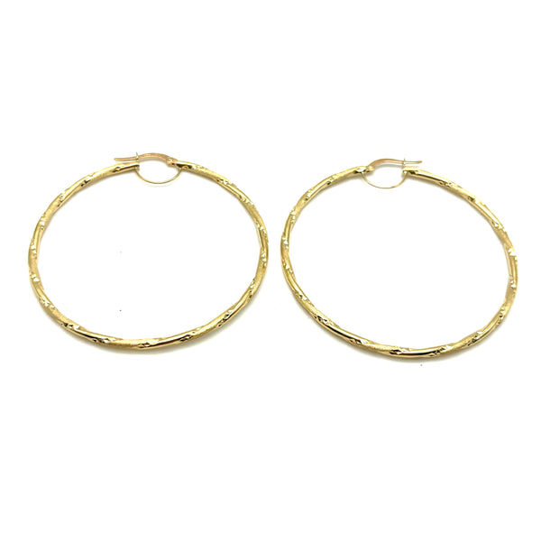 18K GOLD CLEA LARGE HOOP EARRINGS - HANDMADE IN ITALY