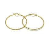 18K GOLD BERNARDINE LARGE DIAMOND CUT HOOP EARRINGS - HANDMADE IN ITALY