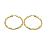 18K GOLD AURA DIAMOND CUT HOOP EARRINGS - HANDMADE IN ITALY