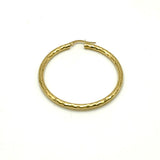 18K GOLD AURA DIAMOND CUT HOOP EARRINGS - HANDMADE IN ITALY