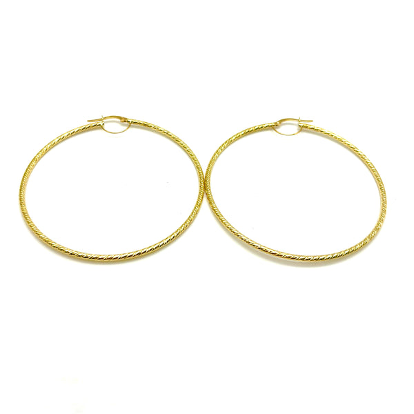 18K GOLD AMERIGA LARGE HOOP EARRINGS - HANDMADE IN ITALY