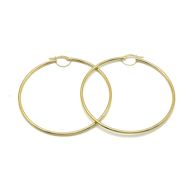 18K GOLD ALFREDA LARGE HOOP EARRINGS - HANDMADE IN ITALY