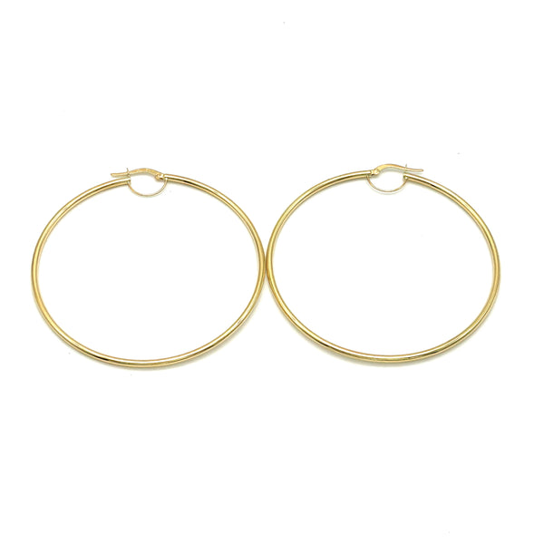 18K GOLD ALFREDA LARGE HOOP EARRINGS - HANDMADE IN ITALY