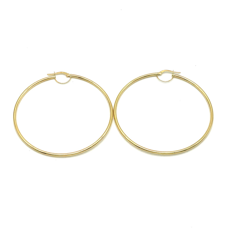 18K GOLD ALFREDA LARGE HOOP EARRINGS - HANDMADE IN ITALY