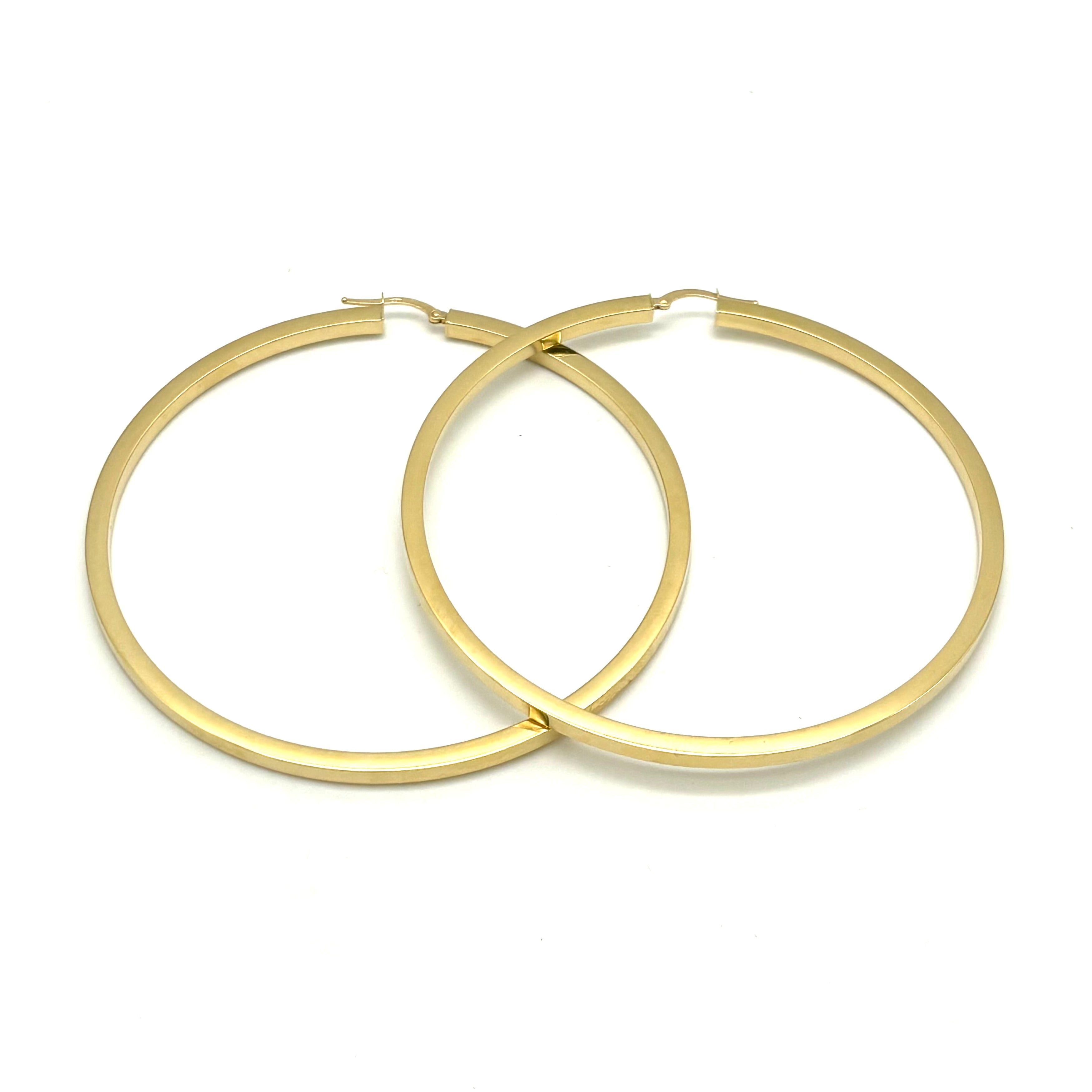 18K GOLD ALBERTA LARGE HOOP EARRINGS - HANDMADE IN ITALY