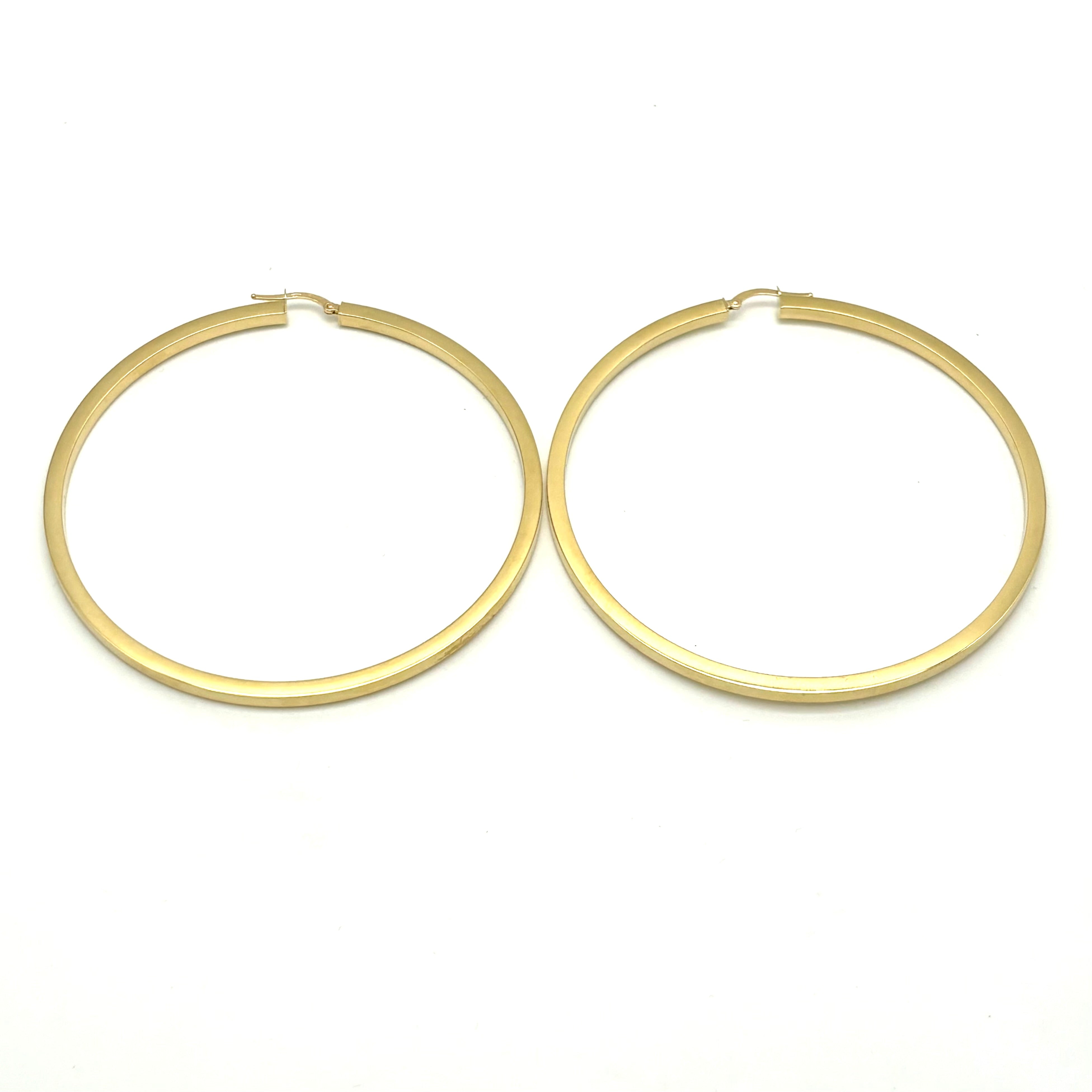 18K GOLD ALBERTA LARGE HOOP EARRINGS - HANDMADE IN ITALY