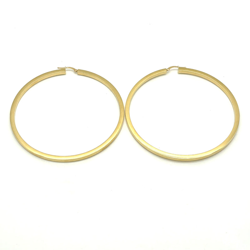 18K GOLD ALBERTA LARGE HOOP EARRINGS - HANDMADE IN ITALY