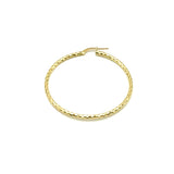 18K GOLD NOVELLA DIAMOND CUT HOOP EARRINGS - HANDMADE IN ITALY