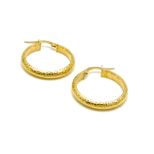 18K GOLD HOOP EARRINGS - HANDMADE IN ITALY