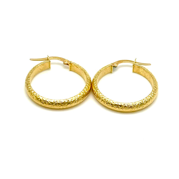 18K GOLD HOOP EARRINGS - HANDMADE IN ITALY