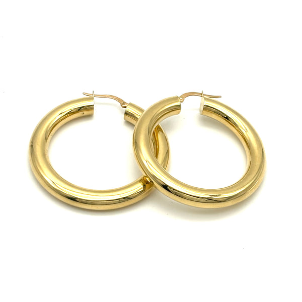 18K GOLD COSMA CHUBBY HOOP EARRINGS - HANDMADE IN ITALY