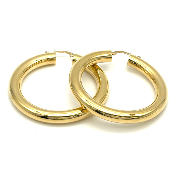 18K GOLD CLOTILDE CHUBBY HOOP EARRINGS - HANDMADE IN ITALY