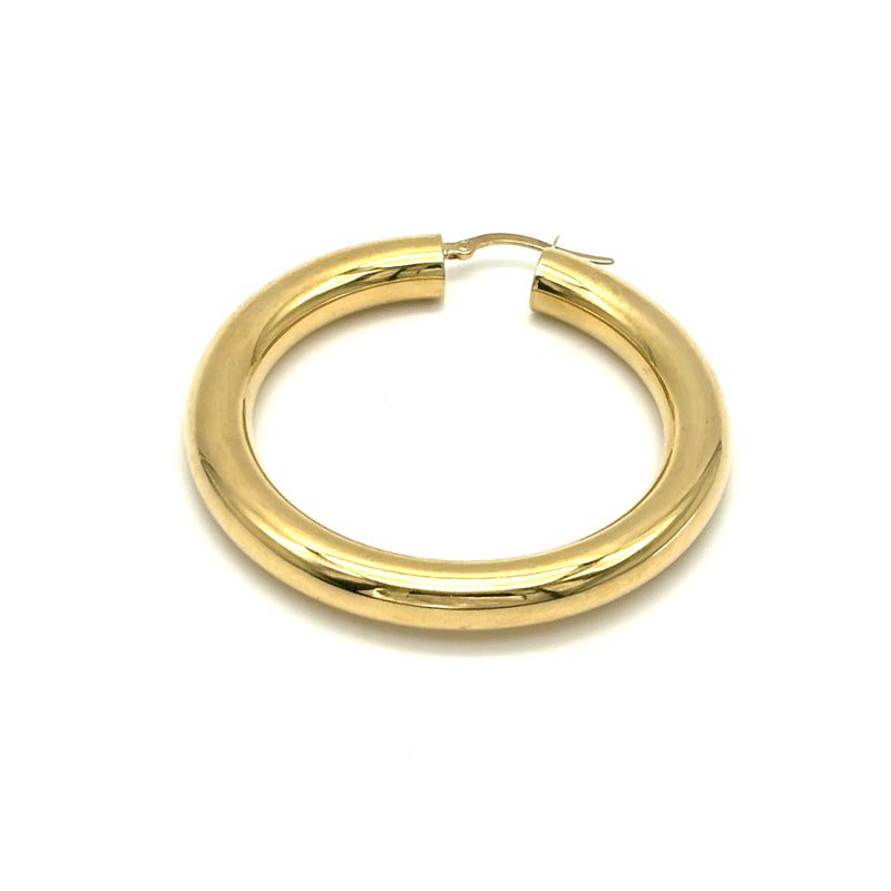 18K GOLD CLOTILDE CHUBBY HOOP EARRINGS - HANDMADE IN ITALY