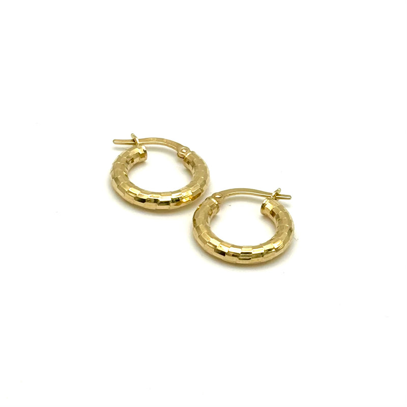 18K GOLD ALETA CHUBBY HOOP EARRINGS - HANDMADE IN ITALY