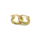 18K GOLD ALETA CHUBBY HOOP EARRINGS - HANDMADE IN ITALY