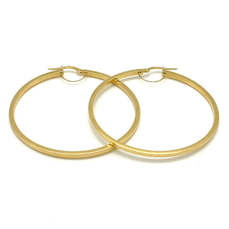 18K GOLD BELLISSIMA LARGE HOOP EARRINGS - HANDMADE IN ITALY