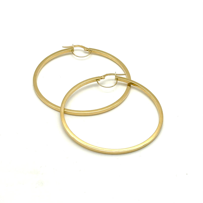 18K GOLD BELLISSIMA LARGE HOOP EARRINGS - HANDMADE IN ITALY