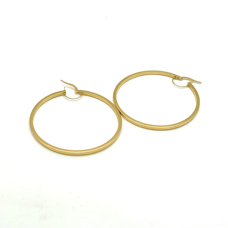 18K GOLD BELLISSIMA LARGE HOOP EARRINGS - HANDMADE IN ITALY