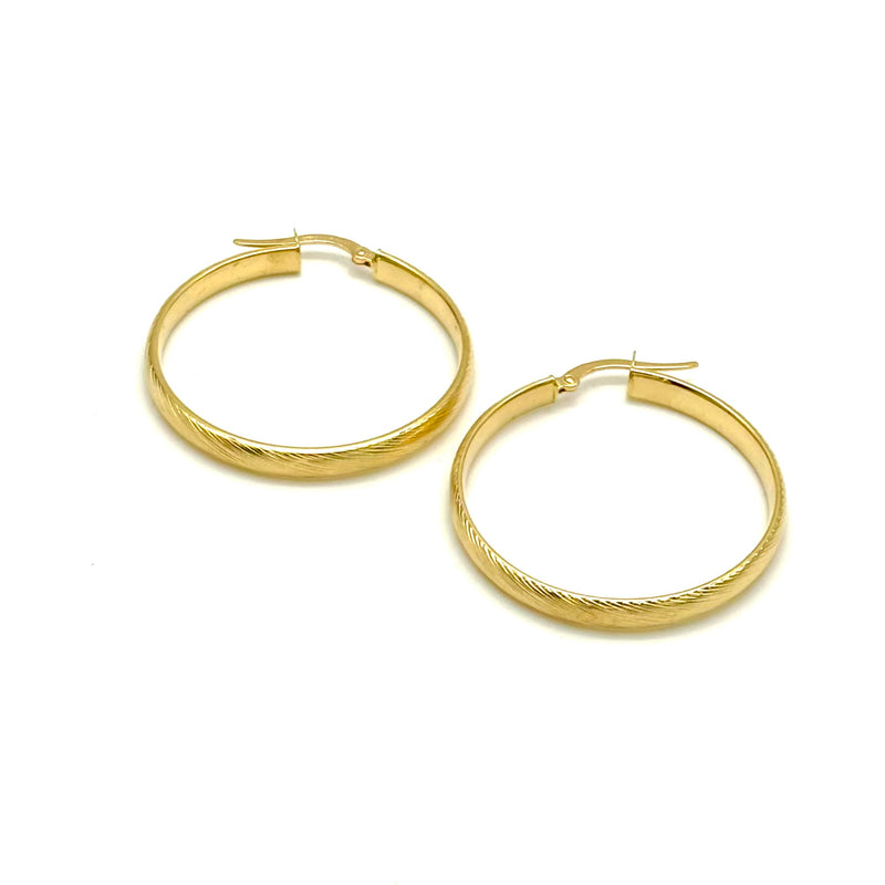 18K GOLD SALINAS HOOP EARRINGS - HANDMADE IN ITALY