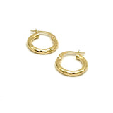 18K GOLD PICCOLO RIFLESSO HOOP EARRINGS - HANDMADE IN ITALY