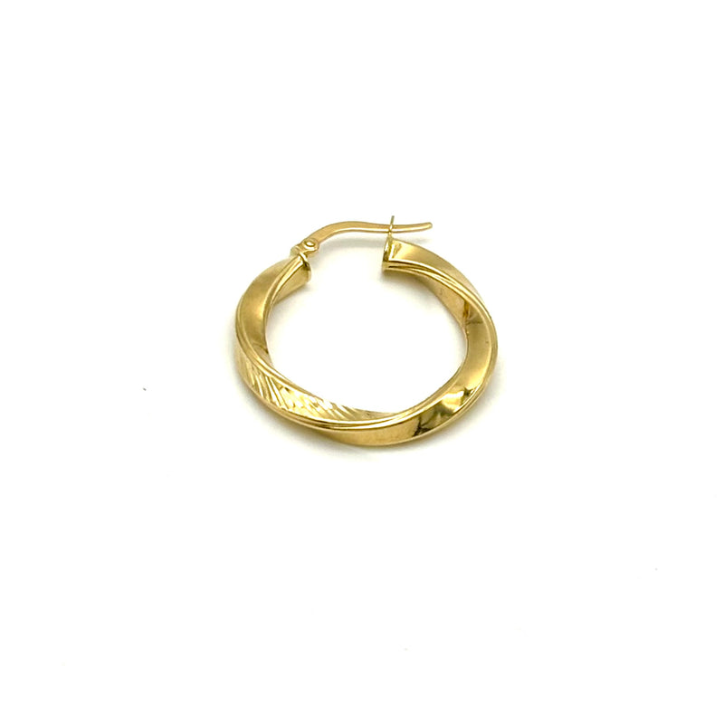 18K GOLD VORTICE HOOP EARRINGS - HANDMADE IN ITALY