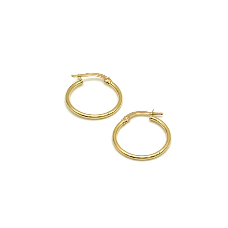 18K GOLD SMALLER SOLO HOOP EARRINGS - HANDMADE IN ITALY