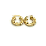 18K GOLD BOLOGNA HOOP EARRINGS - HANDMADE IN ITALY