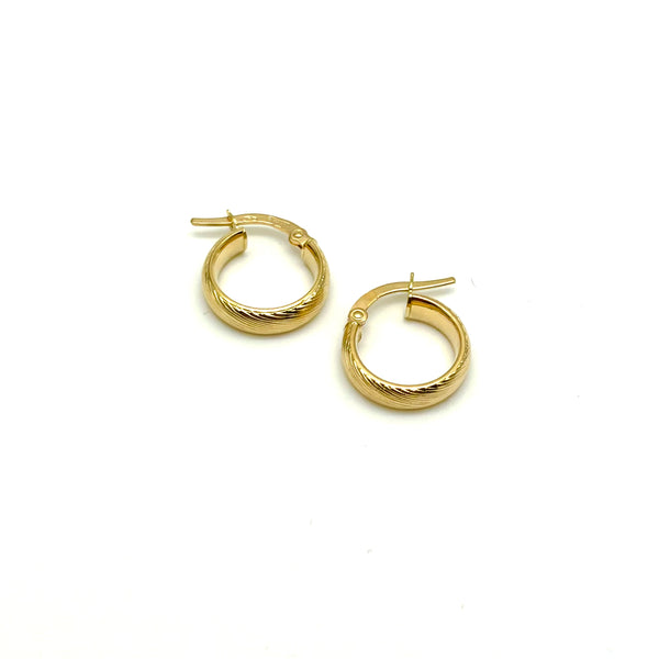 18K GOLD GEMMA HOOP EARRINGS - HANDMADE IN ITALY