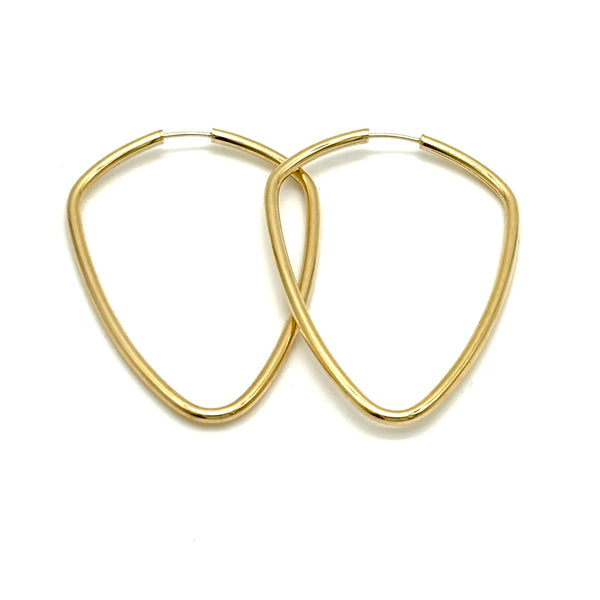 18K GOLD EGG ETERNITY HOOP EARRINGS - HANDMADE IN ITALY