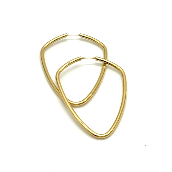 18K GOLD EGG ETERNITY HOOP EARRINGS - HANDMADE IN ITALY