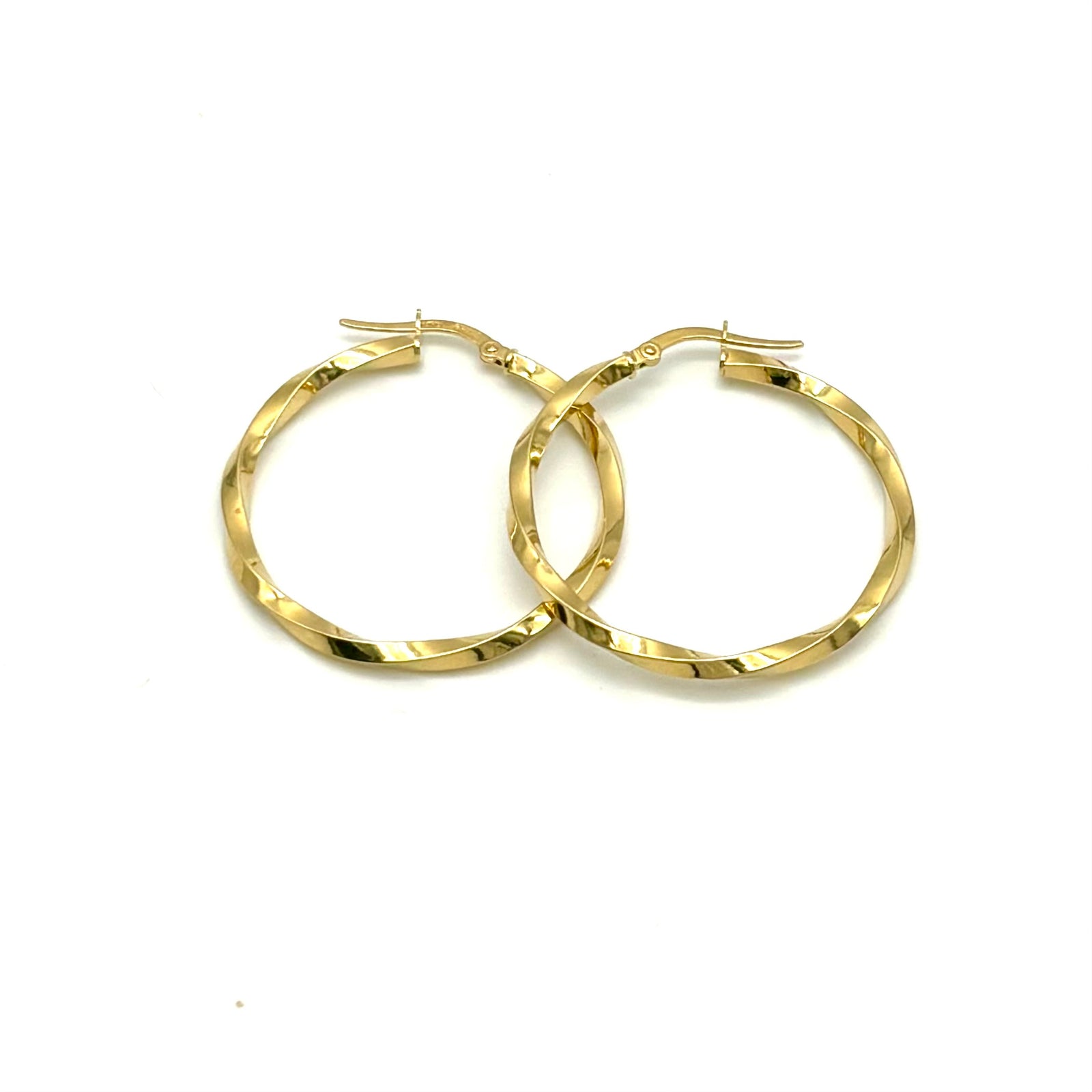 18K Twisted Italian Hoop shops Earrings