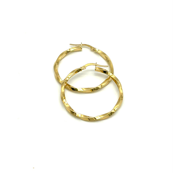 18K GOLD GILDA TWISTED HOOP EARRINGS - HANDMADE IN ITALY