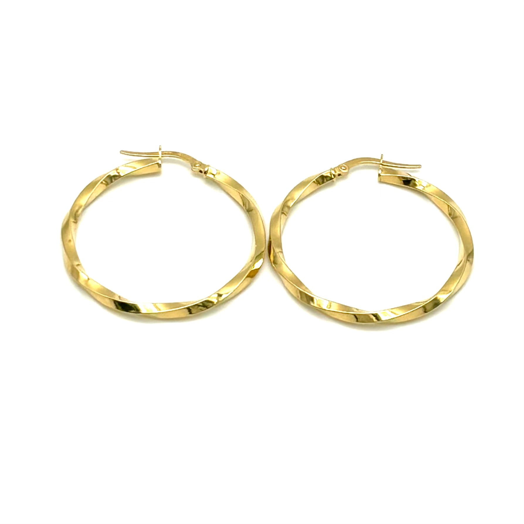 18K GOLD GILDA TWISTED HOOP EARRINGS - HANDMADE IN ITALY